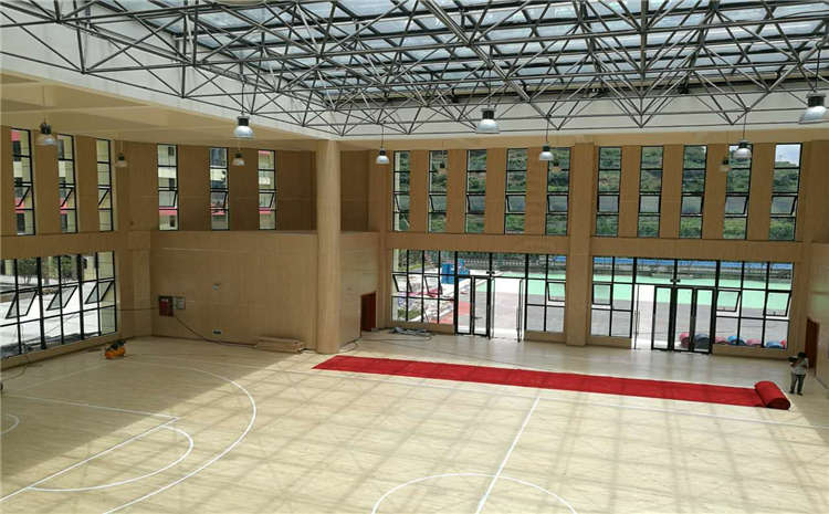 五角楓籃球場實木地板雙層龍骨結(jié)構(gòu)